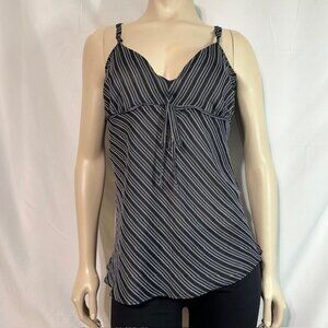 New York & Co Women Gray Purple Diagonal Striped Cami Size 16